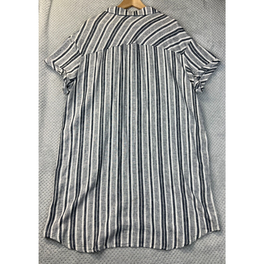New Adrienne Vittadini Womens Linen Shirt Dress XXL Boho Cottagecore Minimalist - Picture 9 of 16